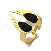 304 Stainless Steel with Rhinestone Finger Rings RJEW-Q020-17G-2