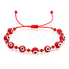 Glass Evil Eye Braided Bead Bracelet QD5460-2-1