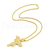 Clear Cubic Zirconia Gun Shape Pendant Necklace with Alloy Rope Chains NJEW-E101-04G-2