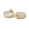 Natural White Shell Heart Charms SSHEL-G027-01G-3