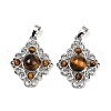 Natural Tiger Eye Pendants G-Z077-01P-13-1
