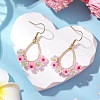 2Pairs Resin & Glass Seed Beads Teardrop Dangle Earrings EJEW-MZ00401-4