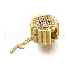 Brass Micro Pave Clear Cubic Zirconia European Beads KK-C087-18G-2