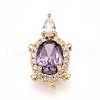 Brass Micro Pave Cubic Zirconia Pendants KK-N261-20B-G-1