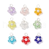 9Pcs 9 Colors Faceted Glass Round Beads Charms PALLOY-JF03648-01-1