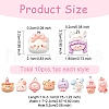 10Pcs 10 Styles Opaque Resin Pendants CRES-YW0002-27-2