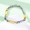 304 Stainless Steel Link Chain Bracelets for Women Men BJEW-R018-18GP-1