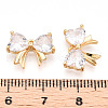 Brass Pave Clear Cubic Zirconia Charms KK-N254-166G-3