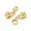 Brass Pave Clear Cubic Zirconia European Dangle Charms KK-Q068-57G-2