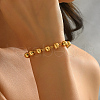 Brass Round Beads Link Bracelets for Women NG2159-2
