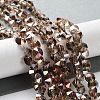 Electroplated Glass Beads Strands EGLA-S174-01B-03-1