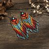 Bohemian Style Arrow Glass Bead Handmade Dangle Earrings NB2275-2