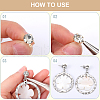 SOFPLATE 160Pcs 8 Style Alloy Crystal Rhinestone Stud Earring Finding ALRI-SP0001-02-6