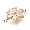 Brass Clear Cubic Zirconia Snowflake Connector Charms KK-Q048-19G-2