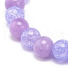 Natural Yellow Jade & Synthetic Crackle Quartz Round Beaded Stretch Bracelet for Women BJEW-JB08528-01-4