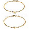 2Pcs Alloy Cable Chain Bracelets FS-WG00FDF-03-1