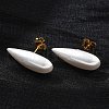 304 Stainless Steel Plastic Imitation Pearl Stud Earrings EJEW-R030-01G-01-3