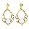 PVD Vacuum Plating 304 Stainless Steel Enamel Flower Dangle Stud Earrings EJEW-Z075-09G-01-1