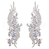 Glass Rhinestone Flower Appliques PATC-WH0005-50-1