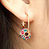 Alloy Rhinestone Round Beaded Hoop Earrings FS-WGCC791-03-2