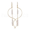 Column Natural Rose Quartz Dangle Earrings EJEW-JE06335-03-2