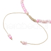3Pcs 3 Color Evil Eye Lampwork & Glass Seed Braided Bead Bracelets Set BJEW-JB09574-5