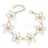 Brass Flower Links Bracelets for Women BJEW-JB10613-1