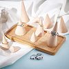 Fingerinspire 10Pcs 5 Style Wooden Ring Displays RDIS-FG0001-18-6