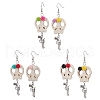 Halloween Theme Brass Dangle Earrings EJEW-JE06039-S-1
