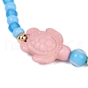 Tortoise Synthetic Turquoise Braided Bead Bracelets for Women BJEW-JB11694-3