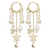Mother's Day Jewellery Brass & Natural Freshwater Pearl Hoop Earrings EJEW-TA00584-1