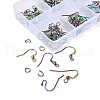 50Pcs 5 Style Ion Plating(IP) Rainbow Color 304 Stainless Steel French & Flat Earring Hooks STAS-YW0001-25-3
