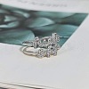 Simple Style Zinc Alloy Micro Pave Cubic Zirconia Adjustable Open Cuff Rings FS-WG7C701-02-1