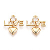 Brass Micro Pave Cubic Zirconia Pendants KK-N261-86G-1