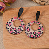 Stylish Acrylic Leopard Print Dangle Stud Earrings XX3345-3-1