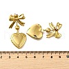 Bowknot with Heart 304 Stainless Steel Dangle Stud Earrings EJEW-M065-03G-3