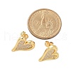 Brass Micro Pave Clear Cubic Zirconia Stud Earrings for Women EJEW-U034-01G-02-5