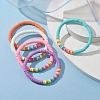 Polymer Clay Heishi Surfer Stretch Bracelet BJEW-JB09642-2