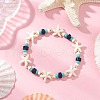 Synthetic Turquoise & Natural Lava Rock Beads Stretch Bracelets for Men Women BJEW-JB11988-04-1