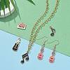30Pcs 5 Style Light Gold Plated Music Theme Alloy Enamel Pendants ENAM-ZZ0001-08LG-7
