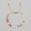 Mother's Day Jewellery Initial Letter Natural Pearl Braided Bead Bracelet LO8834-20-1