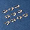 10Pcs Alloy Crystal Rhinestone Links/Connectors ALRI-FS0001-03G-7