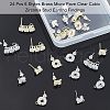  24Pcs 6 Style Brass Micro Pave Clear Cubic Zirconia Stud Earring Findings ZIRC-NB0001-90-2