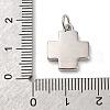 Brass Pave Natural White Shell Cross Pendants KK-P308-01P-3