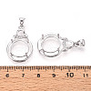 925 Sterling Silver Micro Pave Clear Cubic Zirconia Pendants Claw Cabochon Settings STER-N016-48P-3