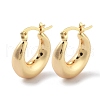 Brass Plain Hoop Earrings EJEW-H301-04G-03-1