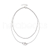 Stainless Steel Heart Pendant Necklaces for Women NJEW-JN04735-02-4