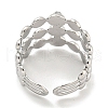 304 Stainless Steel Synthetic Turquoise Cuff Rings G-Z056-05P-05-3