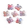 Baking Painted Transparent Glass Bead Caps DGLA-N014-04F-1