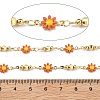 Brass Flower Link Chains KK-D368-04G-B-2